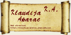 Klaudija Aparac vizit kartica